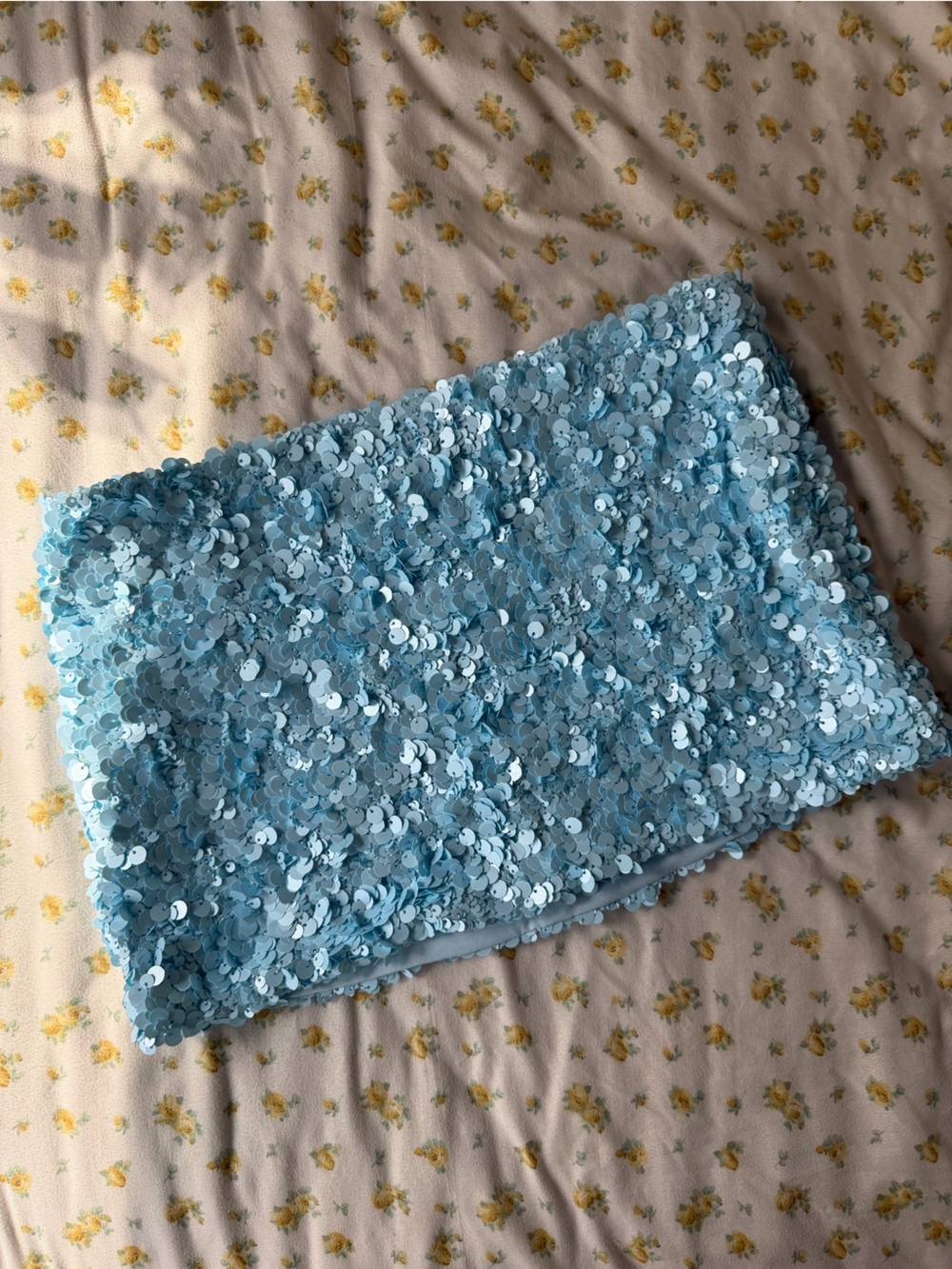 Edikted Light Blue Sequin Skirt